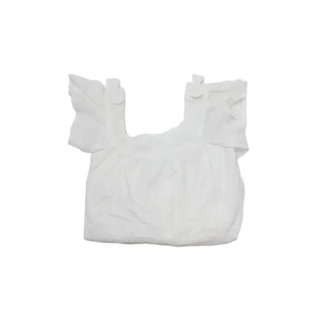 For Love And Lemons Girls Short Sleeve Tied Knee Length Dress White Size 4